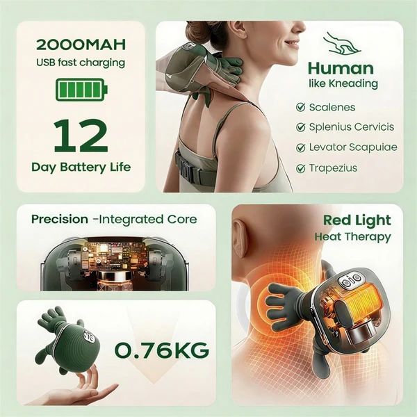 HumanHands Pro™ – Masajeador Inalámbrico para Cuello y Hombros